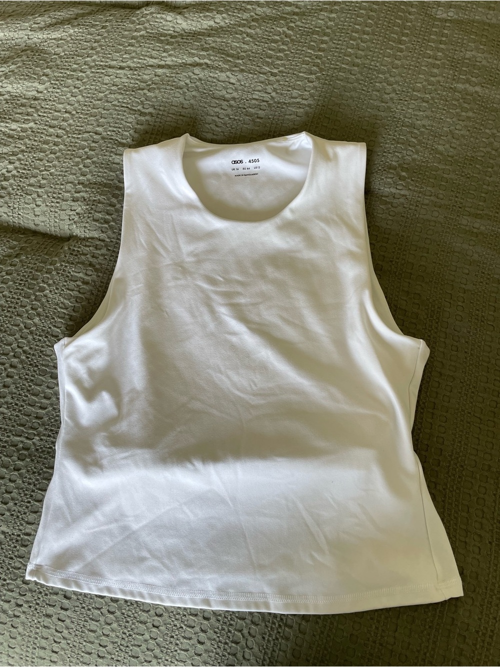 ASOS 4505 White Sleeveless Top with Built in Sports Bra